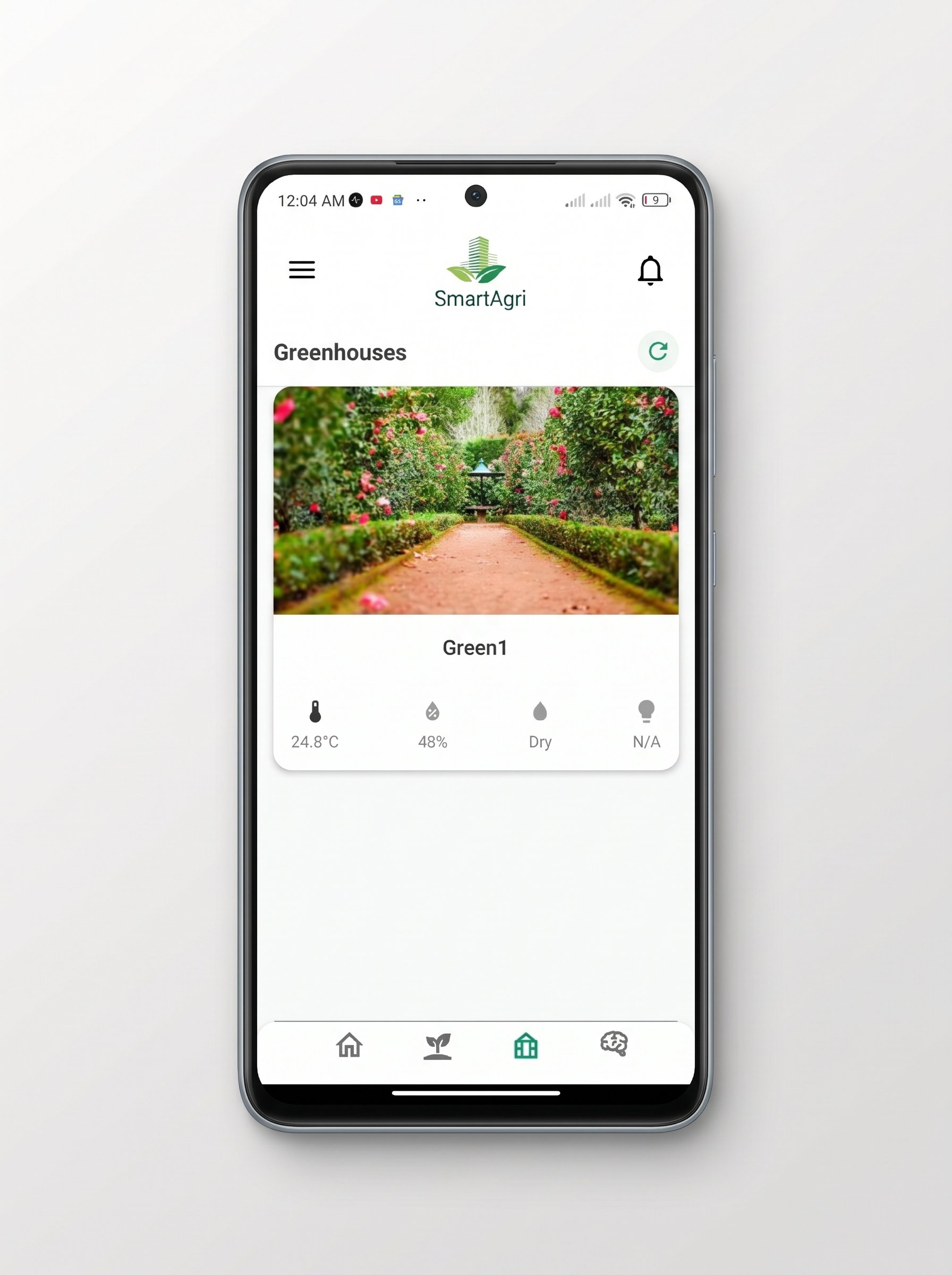SmartAgri app promotional banner showing IoT farming features and mobile screens